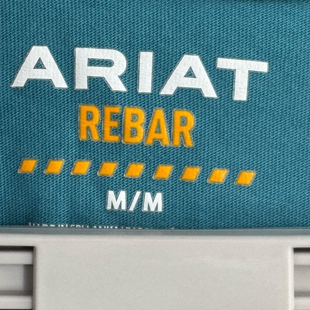 Ariat Rebar Work Shirt Womens M Blue V Neck Graphic Back - Picture 3 of 6
